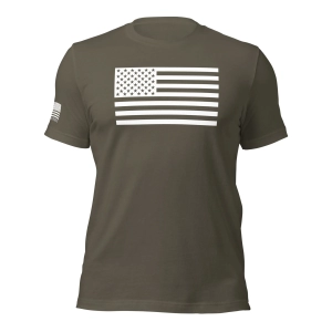 American-Flag-Classic-T-shirt-White Print-army-front