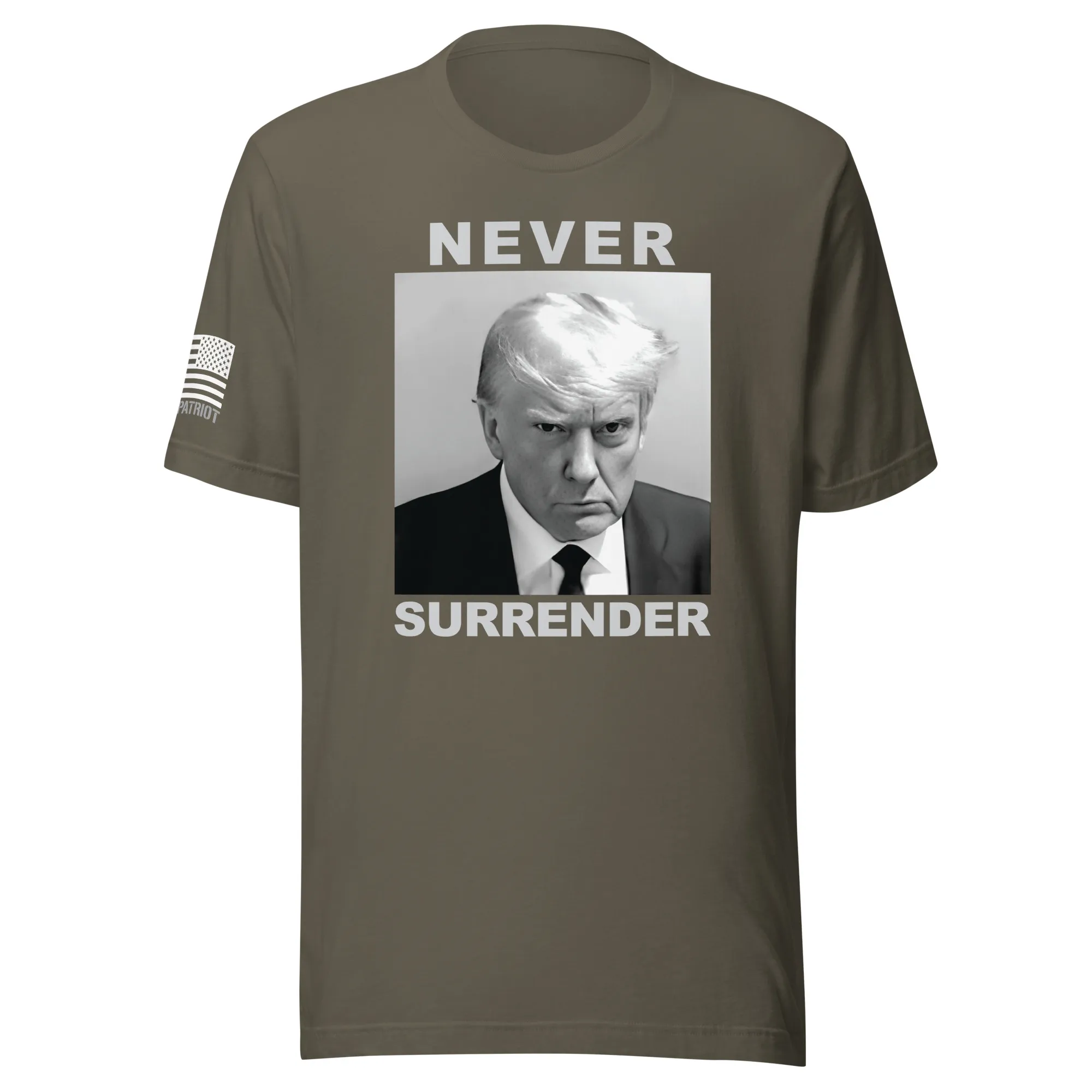 donald-trump-mug-shot–black-and-white–never-surrender-t-shirt-army
