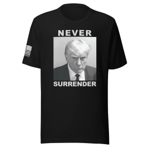 donald-trump-mug-shot–black-and-white–never-surrender-t-shirt-black